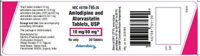 30 tablets - amloatorva 10 80 mg