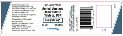 30 tablets - amloatorva 5 20 mg