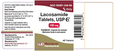 lacosamide-05.jpg PRINCIPAL DISPLAY PANEL - 100 mg Tablet Bottle Label - lacosamide 05
