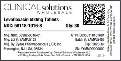 Levofloxacin 500mg Tablet 30 Count Blister Card (Image 01)