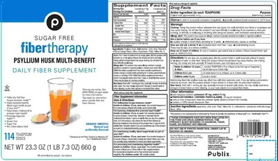 Publix Sugar Free Fiber Therapy Powder 114 Teaspoons Doses (51572pvlr)