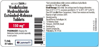 150 mg 30 count - venlafaxine hydrochloride extended release tablets 2