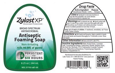 Ndc 57702-487-05 Zylast Xp Extended Protection Broad Spectrum Antimicrobial Antiseptic Foaming Soap 8.25 Oz 244ml (Zylast Foaming Soap 1)