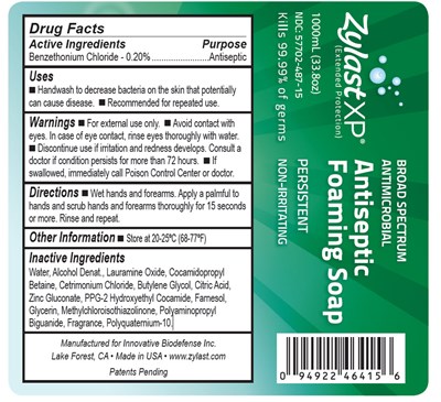 Ndc 57702-487-15 Zylast Xp Extended Protection Broad Spectrum Antimicrobial Antiseptic Foaming Soap 1000ml (33.8oz) (Zylast Foaming Soap 2)
