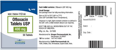 ofloxacin-05.jpg PRINCIPAL DISPLAY PANEL - 400 mg Bottle Label - ofloxacin 05