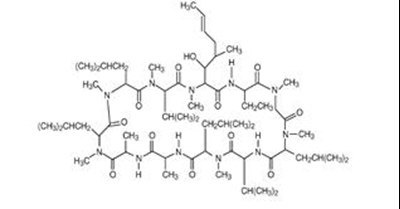 The Following Structure For Restasis® (cyclosporine Ophthalmic Emulsion) 0.05% Contains A Topical Calcineurin Inhibitor Immunosuppressant With Anti-inflammatory Effects. Cyclosporine’s Chemical Name Is Cyclo[[(e)-(2s,3r,4r)-3-hydroxy-4-methyl-2-(methylamino)-6-octenoyl]-l-2-aminobutyryl-n-methylglycyl-n-methyl-l-leucyl-l-valyl-n-methyl-l-leucyl-l-alanyl-d-alanyl-n-methyl-l-leucyl-n-methyl-l-leucyl-n-methyl-l-valyl]. (Restasis 01)