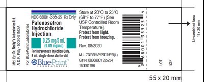 Palonosetron HCl Injection (0.25mg_5ml) Label Rev 02-2018 (025vial)