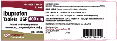 PRINCIPAL DISPLAY PANEL - 400 mg Tablet Bottle Label - ibuprophen 02
