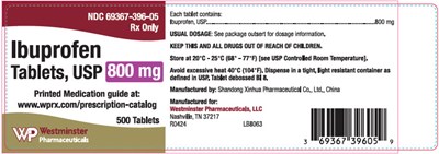 PRINCIPAL DISPLAY PANEL - 800 mg Tablet Bottle Label - ibuprophen 04