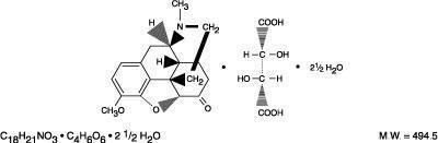 This Is An Image Of The Structural Formula Of Hydrocodone Bitartrate. (Hydro 1)