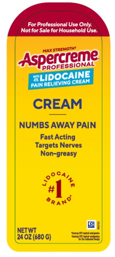 Principal Display Panelaspercremeprofessionalwith 4% Lidocainepain Relieving Creamnet Wt 24 Oz (680 G) (Aspercreme Professional Cream With Lidocaine 01)