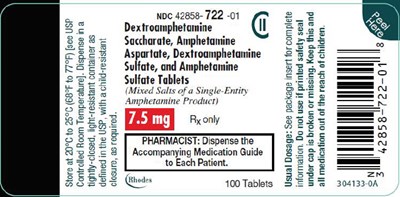 dextroamphetamine-02.jpg PRINCIPAL DISPLAY PANEL - 7.5 mg Tablet Bottle Label - dextroamphetamine 02