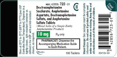 dextroamphetamine-03.jpg PRINCIPAL DISPLAY PANEL - 10 mg Tablet Bottle Label - dextroamphetamine 03