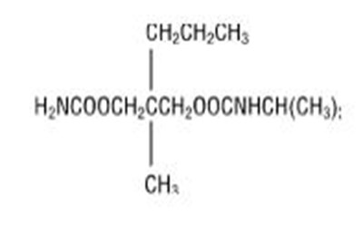 The structural formula for Carisoprodol Tablets USP are available as 350 mg round, white tablets for oral administration. Carisoprodol is a white, crystalline powder, having a mild, characteristic odor and a bitter taste. It is slightly soluble in water; freely soluble in alcohol, in chloroform, and in acetone; and its solubility is practically independent of pH. Carisoprodol is present as a racemic mixture. Chemically, carisoprodol is N-isopropyl-2-methyl-2-propyl-1,3-propanediol dicarbamate and the molecular formula is C12H24N2O4, with a molecular weight of 260.33. - carisoprodol tablets 01