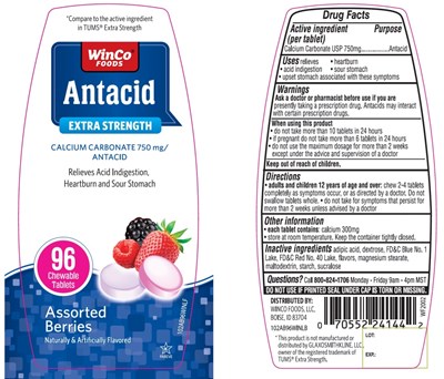 Winco Foods Antacid Extra Strength Calcium Carbonate (102ab96pvlflb)