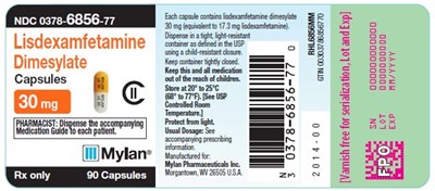 Lisdexamfetamine Dimesylate Capsules 30 mg Bottle Label - image 12