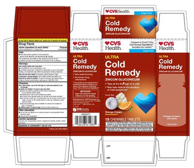 Cvs Health Ultra Cold Remedy Orange Cream Flavor 18 Chewable Tablets (Zicam 01)