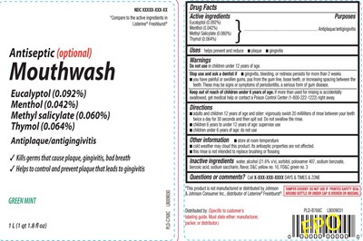 Eucalyptol (0.092%) Menthol (0.042%) Methyl Salicylate (0.060%) Thymol (0.064%) (Mouthwash Green Mint 1)