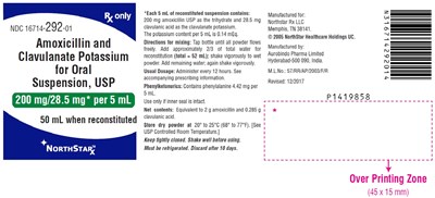 amoxiclav-fig1.jpg PACKAGE LABEL-PRINCIPAL DISPLAY PANEL - 200 mg/28.5 mg* per 5 mL (50 mL Bottle Label) - amoxiclav fig1