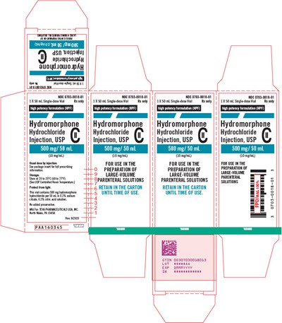 Principal Display Panel - 50 mL Vial Carton - hydromorphone 07