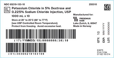 Package Label (PRINCIPAL DISPLAY – Potassium Chloride in 5% Dextrose and 0.225% Sodium Chloride Injection, USP Case Label)