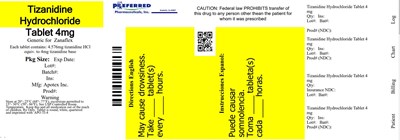 tizanidine-label-4mg-150s.jpg Tizanidine Hydrochloride Tablet 4mg - tizanidine label 4mg 150s