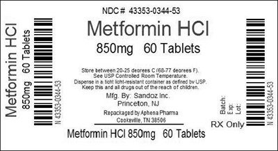 Bottle Label 850mg - 43353 344