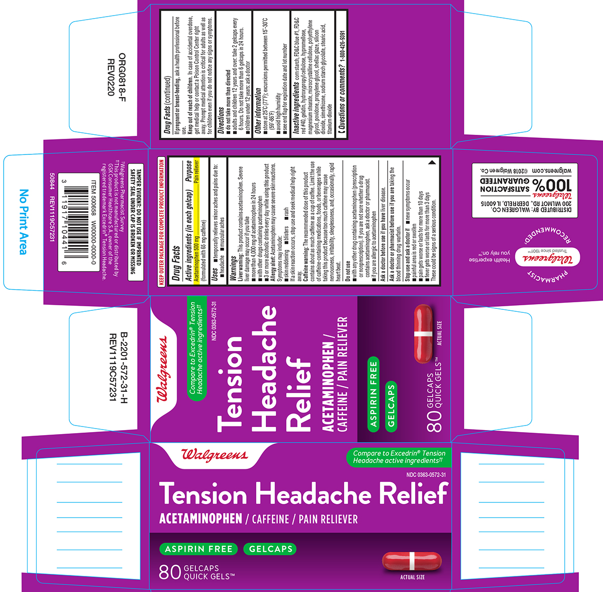NDC 03630572 Tension Headache Relief Images Packaging, Labeling