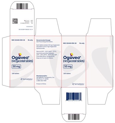 PRINCIPAL DISPLAY PANELNDC 82448-050-18Rx OnlyOgsiveo50 mg180 tablets - nirogacestat 06