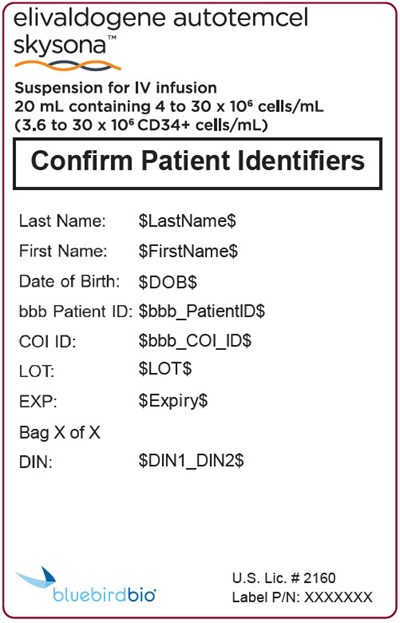 PRINCIPAL DISPLAY PANEL - 20 mL Bag Patient Identifier Label - skysona 03