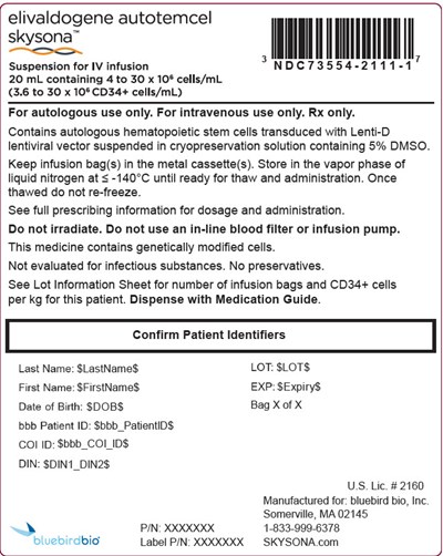 PRINCIPAL DISPLAY PANEL - 20 mL Bag Cassette Label - skysona 05