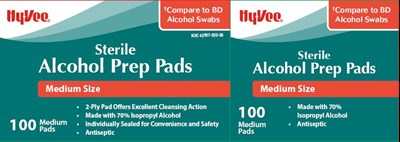 F1A9C8B4-6E55-4698-8272-6558F2E648DC-01.jpg HyVee Alcohol Prep Pad, principal display panel and side - F1A9C8B4 6E55 4698 8272 6558F2E648DC 01