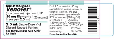 Container Label (2.5 mL) Fmc (Venofer Fresenius 1)
