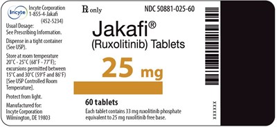 jakafi-11.jpg Jakafi (Ruxolitinib) 25mg Tablets - 60 Tablet Bottle Label - jakafi 11