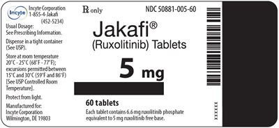 jakafi-7.jpg Jakafi (Ruxolitinib) 5mg Tablets - 60 Tablet Bottle Label - jakafi 7