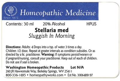 Stellaria med label example - StellariaMed30c30ml label