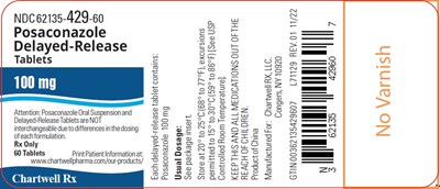 Image Description (Posaconazole Dr 100mg Bottle Label)