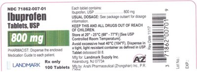Principal Display Panelndc 71862-007-01ibuprofentablets, Usp800 mg100 Tabletsrx Only (Ibuprofen Tablets Usp 04)