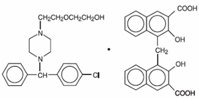 Chemical Structure - hydroxyzine pamoate 50mg cap for epic 1