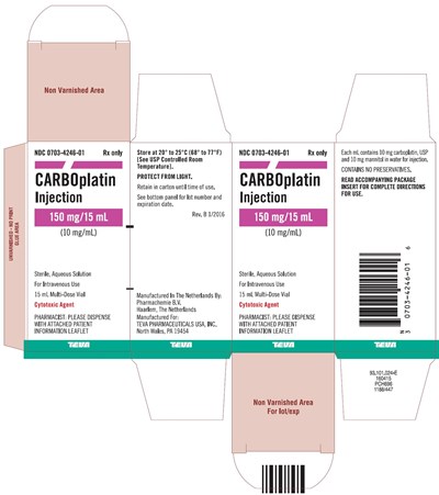 Carton 150 mg/15 mL (Carboplatin Injection Solution A077269 3)