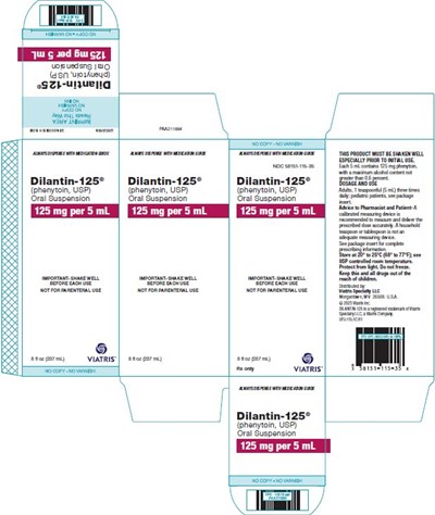 Dilantin - 125 mg per 5 mL carton label - export 00