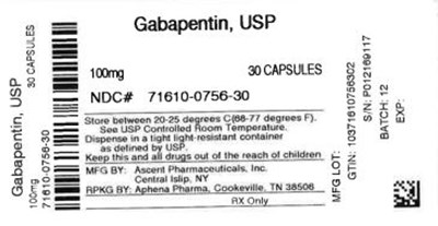 71610-0756-30.jpg Bottle Label 100 mg - 71610 0756 30