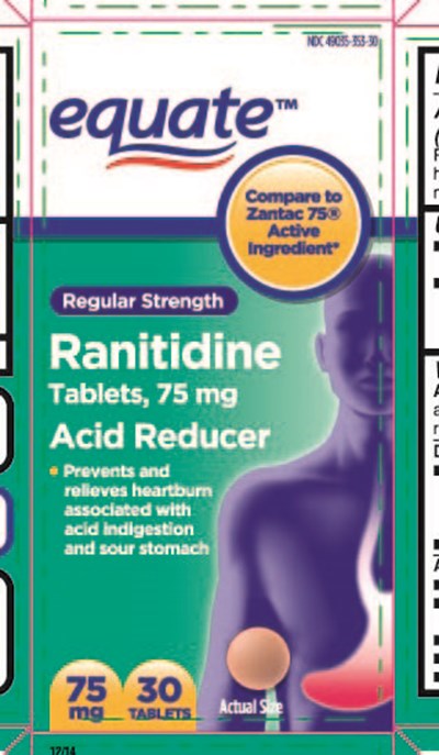Rani75.jpg This is the 30 count blister carton label for Walmart Ranitidine tablets, 75 mg. - Rani75
