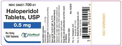 haloperidol-tablets-usp-02.jpg PRINCIPAL DISPLAY PANELNDC 58657-700-01Haloperidol Tablets, USP0.5 mgRx Only100 Tablets - haloperidol tablets usp 02