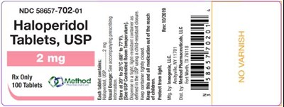 haloperidol-tablets-usp-06.jpg PRINCIPAL DISPLAY PANELNDC 58657-702-01Haloperidol Tablets, USP2 mgRx Only100 Tablets - haloperidol tablets usp 06