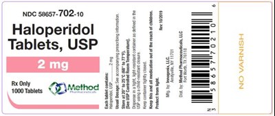 haloperidol-tablets-usp-07.jpg PRINCIPAL DISPLAY PANELNDC 58657-702-10Haloperidol Tablets, USP2 mgRx Only1000 Tablets - haloperidol tablets usp 07