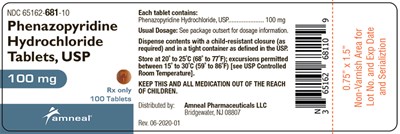 100 mg Label (Phenazopyridine Hydrochloride Tablets Usp 2)