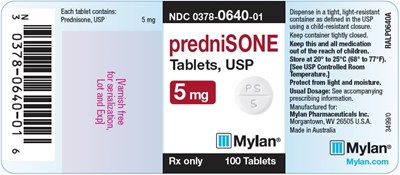 Prednisone Tablets, Usp 5 mg Bottle Label (Image 01)