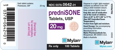 Prednisone Tablets, Usp 20  mg Bottle Label (Image 03)