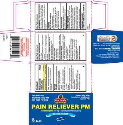 Acetaminophen 500 mg, Diphenhydramine HCl 25 mg (Acetaminophen Pm Geltab 1)